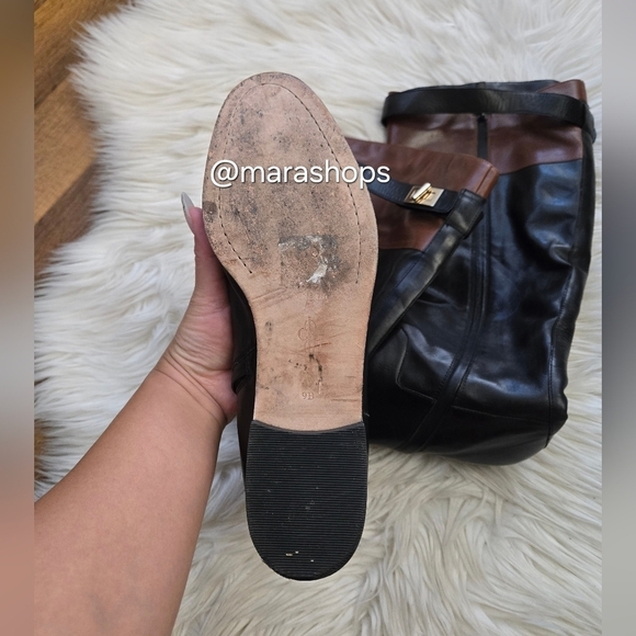 Cole Haan Daelin Two Tone Riding Boots - Picture 6 of 7